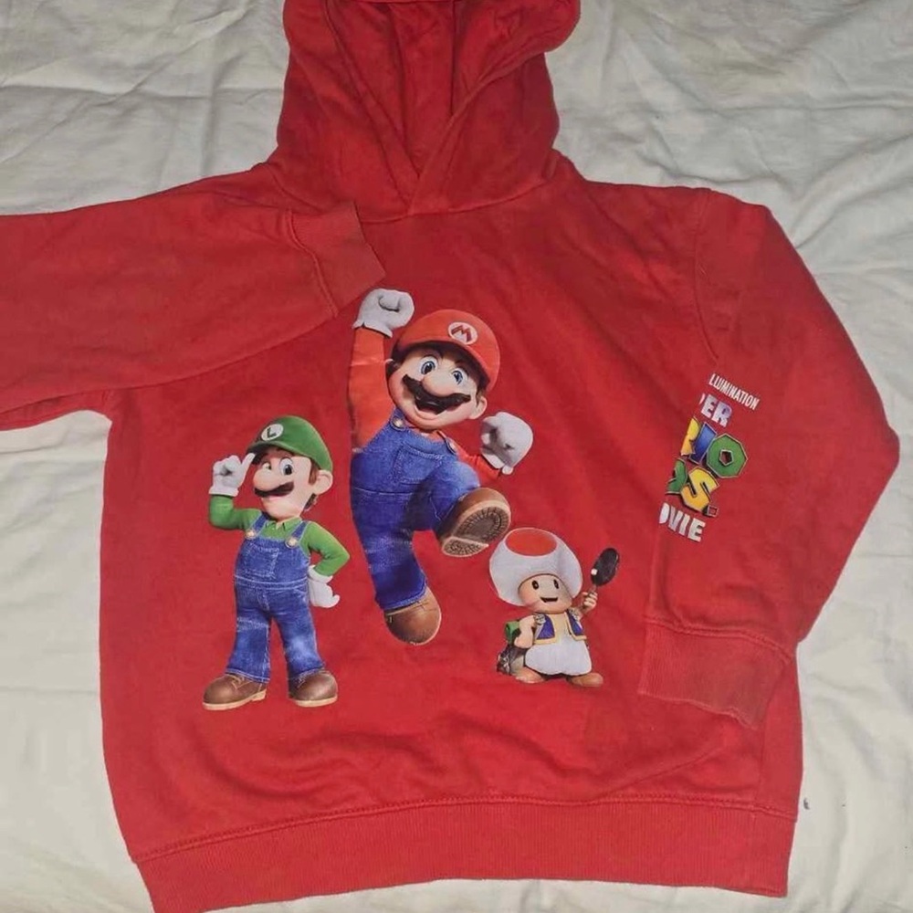 H&M Red Kids Hoodie with Mario Characters